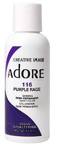 Adore Semi-Permanent Haircolor #116 Purple Rage 4 Ounce (118ml) (2 Pack)