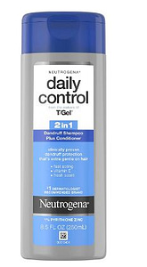 Neutrogena T/Gel Daily Control 2-in-1 Anti-Dandruff Shampoo Plus Conditioner with Vitamin E and Pyrithione Zinc, Fast Acting Relief for Scalp Itching and Flaking, 8.5 fl. oz