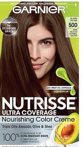 Garnier Nutrisse Ultra Coverage Hair Color, Deep Medium Natural Brown (Glazed Walnut) 500 (Packaging May Vary), Pack of 1