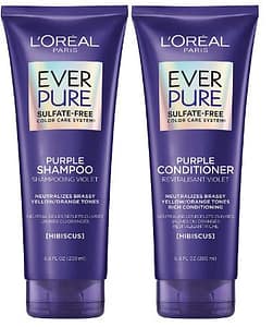 L'Oreal Paris EverPure Brass Toning Purple Sulfate Free Shampoo and Conditioner, 6.8 fl Ounce (Set of 2)