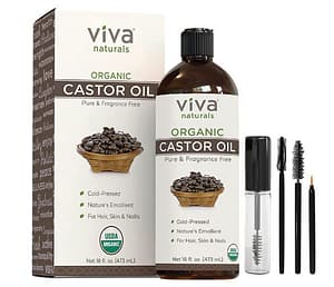 Organic Castor Oil for Eyelashes and Eyebrows -  Organic, Pure Hexane-Free 