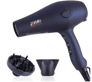 1875w Hair Dryer, Lightweight and Quiet, Ionic Blow Dryer with Diffuser, Concentrator, Professional DC Motor for Salon, 2 Speed and 3 Heat Settings (Midnight Blue)