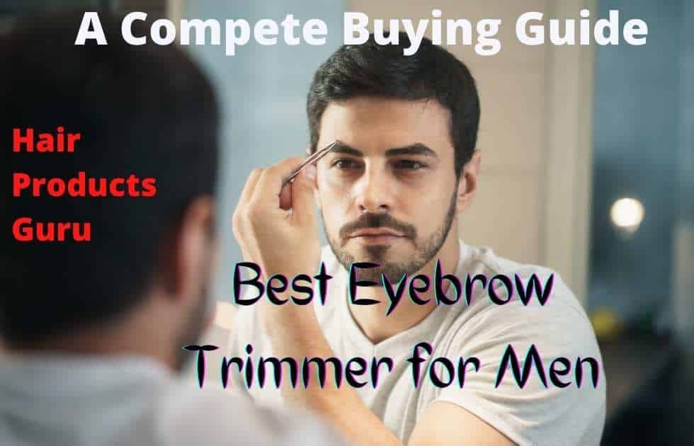 Man shaping eyebrow in front of mirror